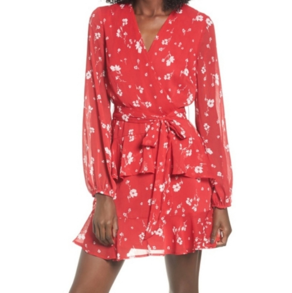 Love, fire red floral dress